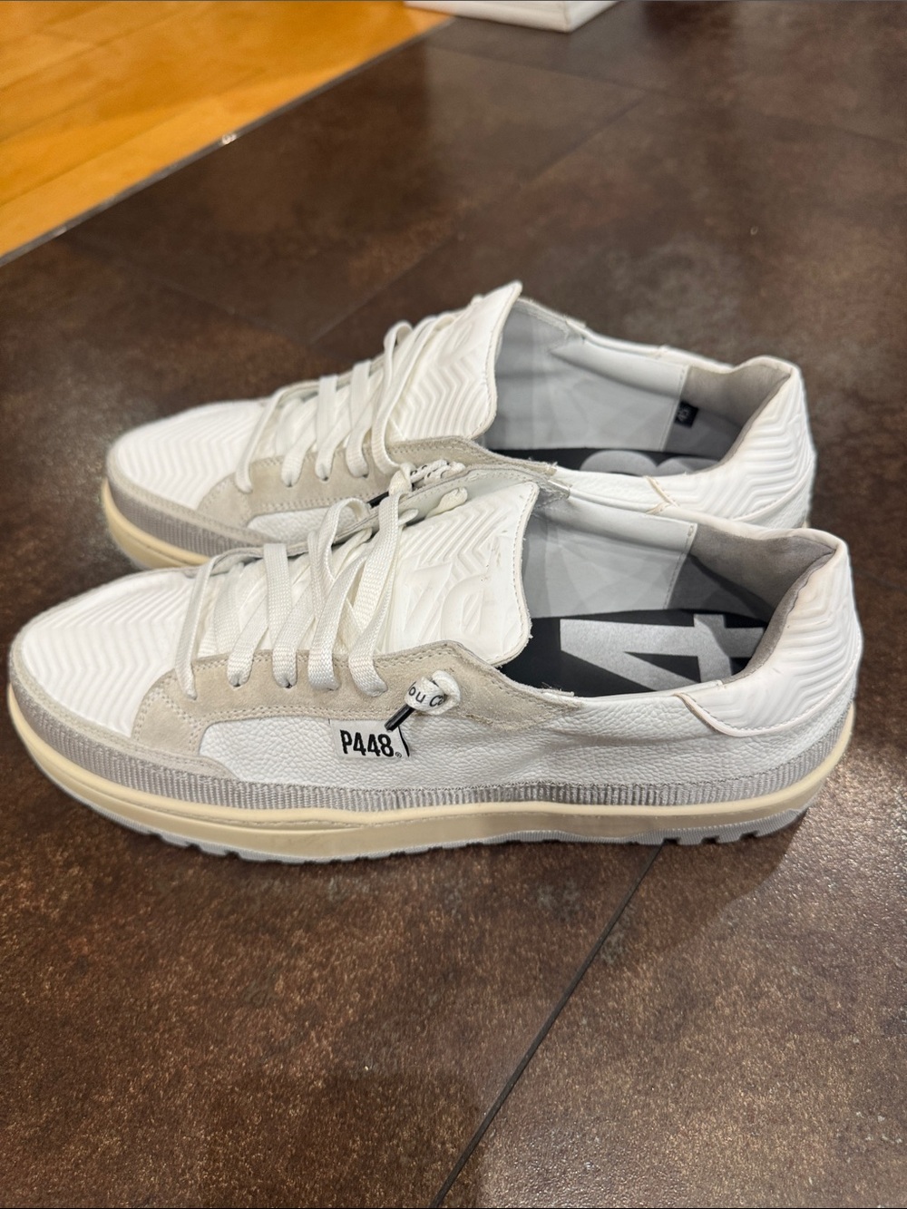 P448 Men’s Low-Top Sneaker in White and Cream